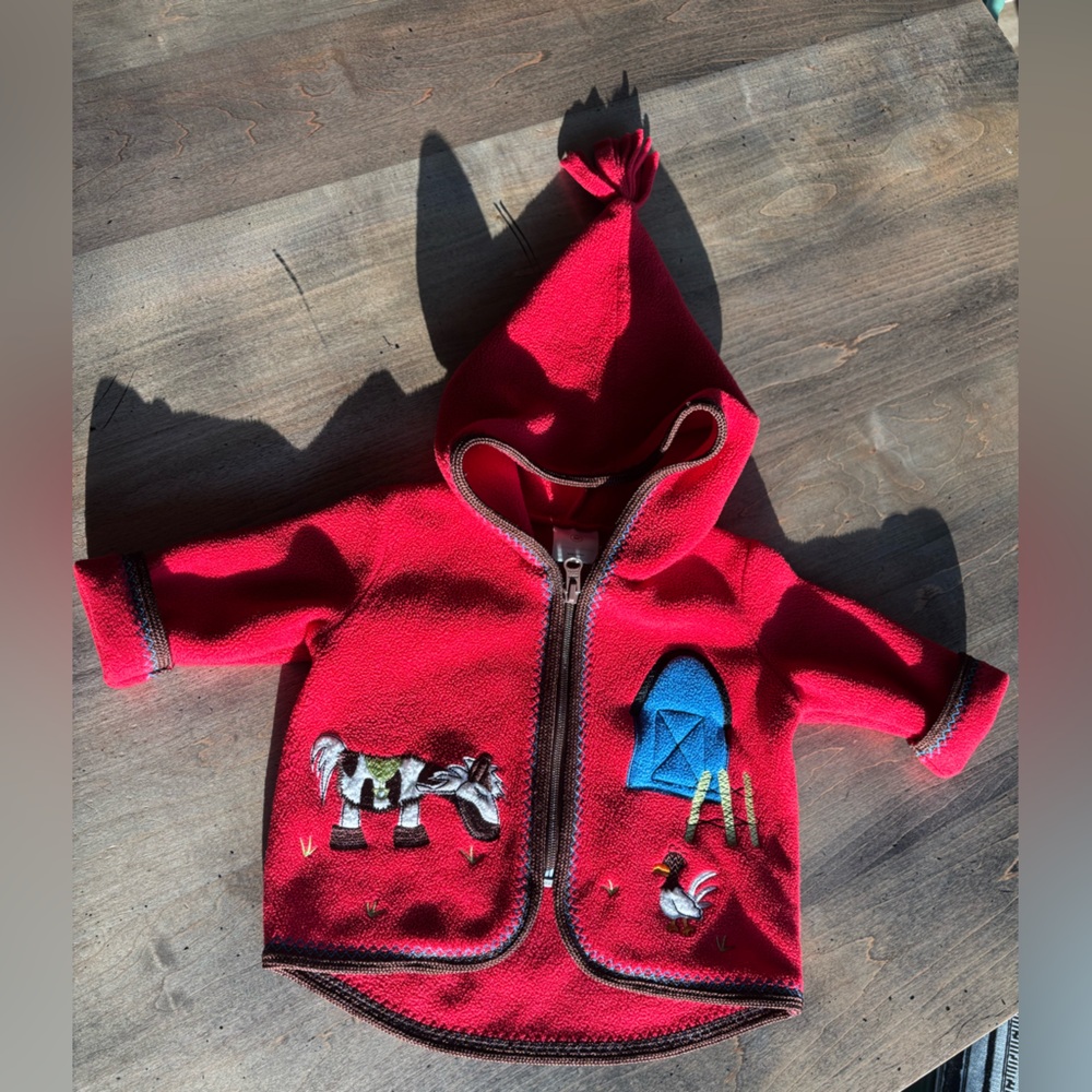 Hanna Andersson zip up hoodie 🐴🐓🐮
